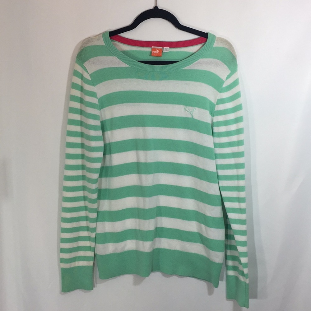 Puma Striped Golf Sweater Sz L